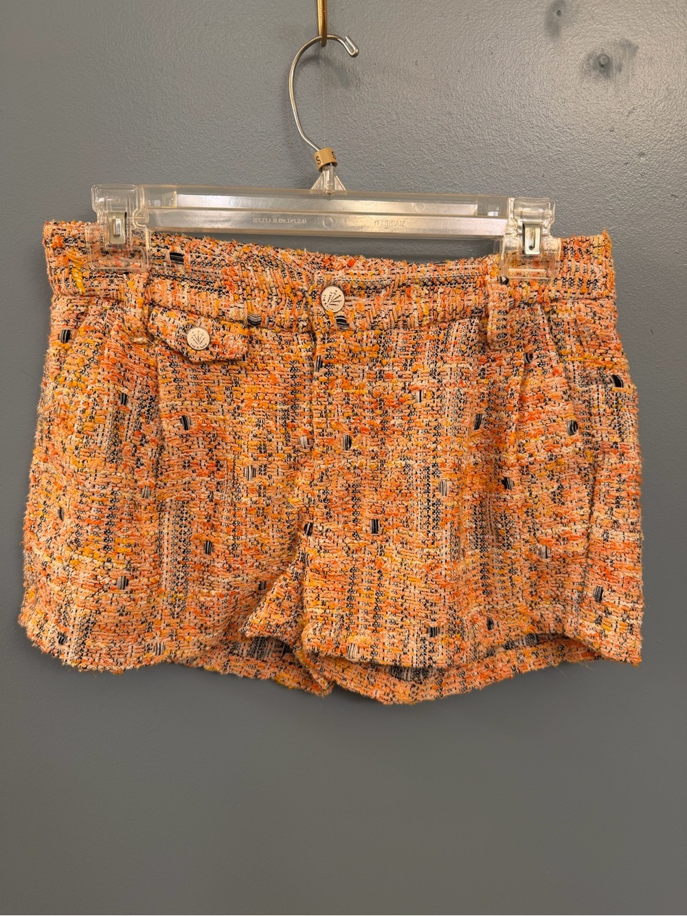 Rag & Bone Textured Orange Tweed Women's Shorts